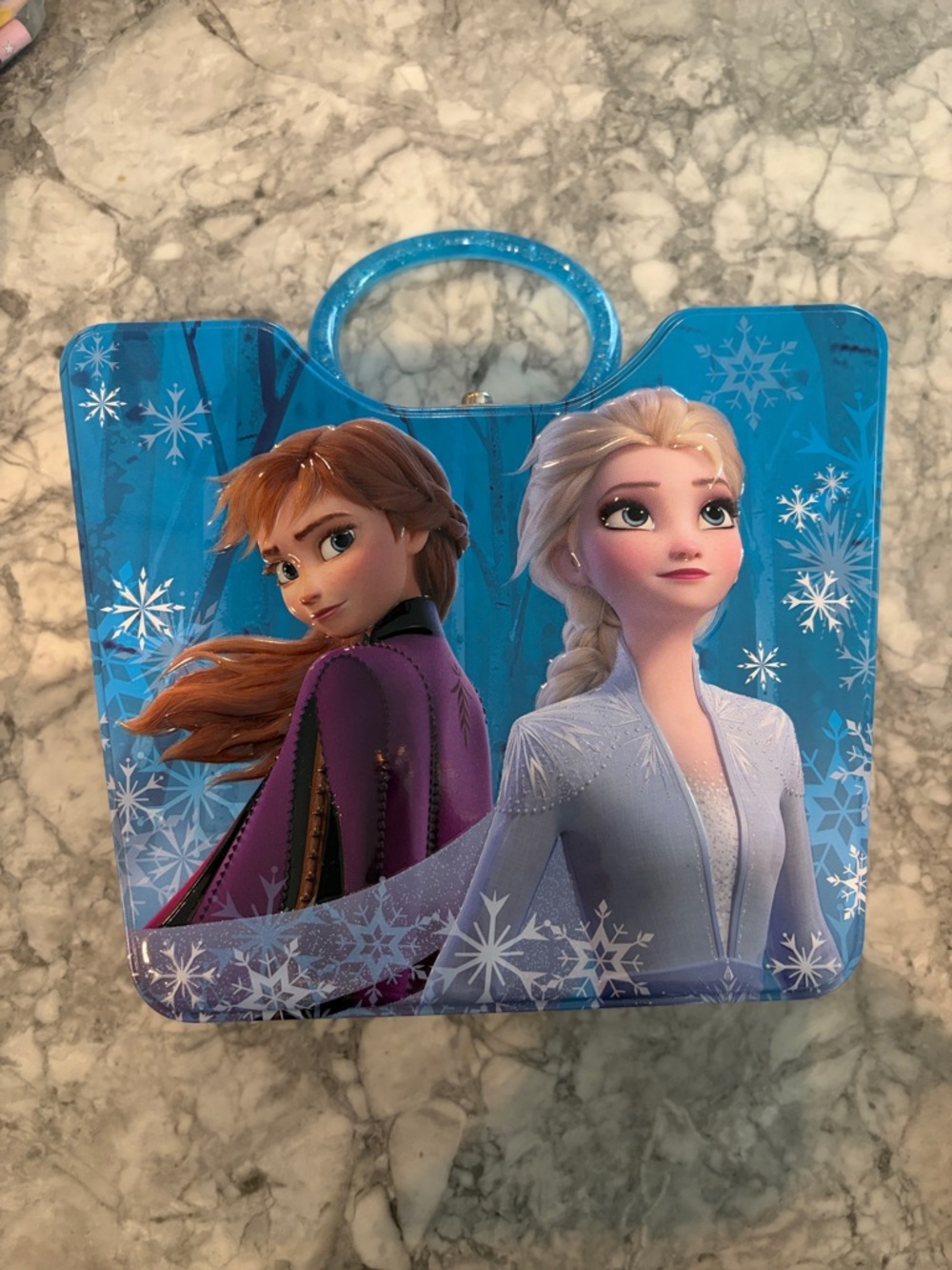 Disney Frozen II Anna & Elsa Snowflake Blue and Purple Carry Case